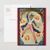 Vierde dag van de herdenking van juli - oom Sam Briefkaart (Voorkant / Achterkant)