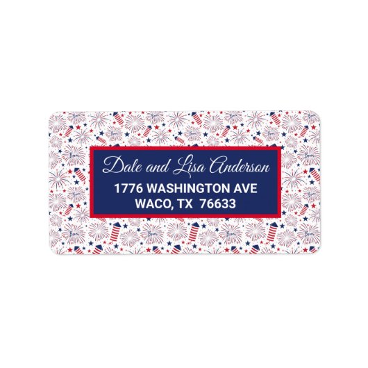 Vierde dag van de Onafhankelijkheidsdag BBQ Etiket (Voorkant)