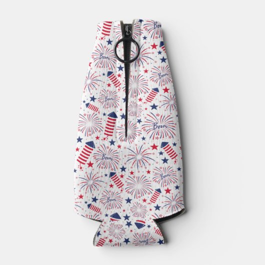 Vierde dag van de Onafhankelijkheidsdag BBQ Flesjeskoeler (Achterkant)