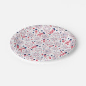 Vierde dag van de Onafhankelijkheidsdag BBQ Papieren Bordje (Gekanteld)