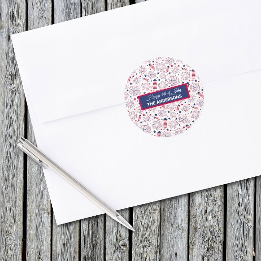 Vierde dag van de Onafhankelijkheidsdag BBQ Ronde Sticker