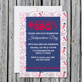 Vierde dag van de Onafhankelijkheidsdag BBQ Uitnod