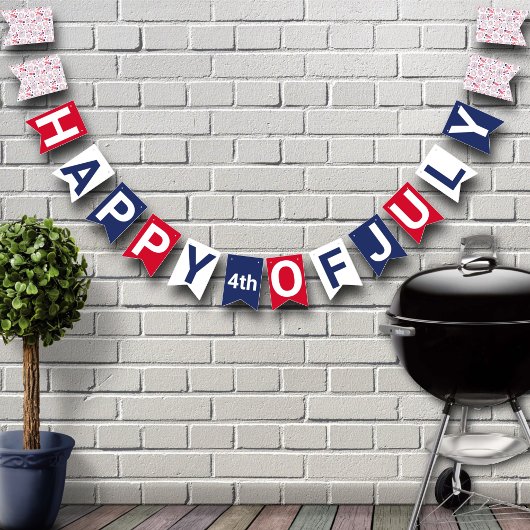 Vierde dag van de Onafhankelijkheidsdag BBQ Vlaggetjes