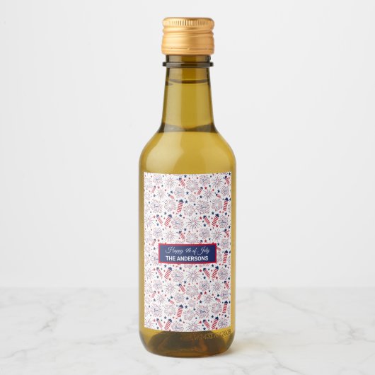 Vierde dag van de Onafhankelijkheidsdag BBQ Wijn Etiket (Voorkant)