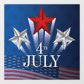 Vierde dag van de Onafhankelijkheidsdag Raamsticker (Vel)