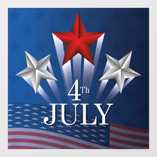 Vierde dag van de Onafhankelijkheidsdag Raamsticker (Vel)