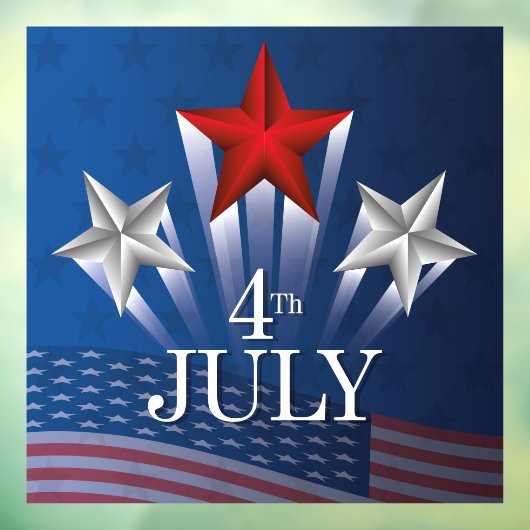 Vierde dag van de Onafhankelijkheidsdag Raamsticker (Vel 3)