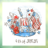 Vierde dag van de Onafhankelijkheidsdag Raamsticker (Vel 3)