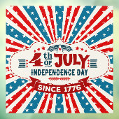 Vierde dag van de Onafhankelijkheidsdag Raamsticker (Vel 3)