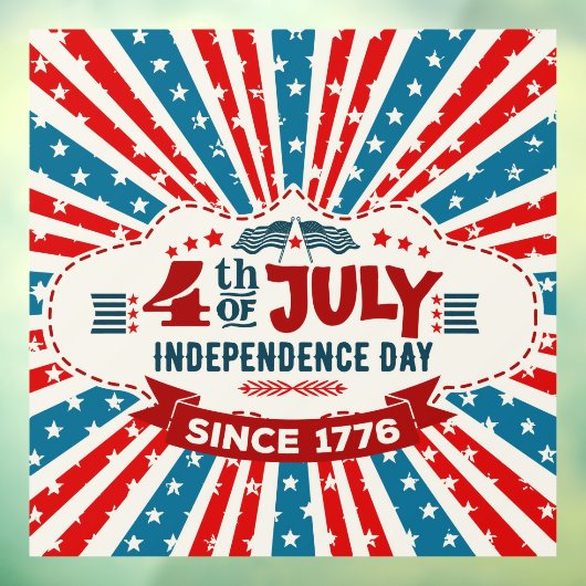 Vierde dag van de Onafhankelijkheidsdag Raamsticker (Vel 3)