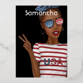 Vierde dag van de Onafhankelijkheidsdag van de Ver Folie Uitnodiging (Voorkant)