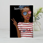 Vierde dag van de Onafhankelijkheidsdag van de Ver Folie Uitnodiging (Staand Voorkant)