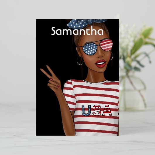 Vierde dag van de Onafhankelijkheidsdag van de Ver Folie Uitnodiging (Staand Voorkant)