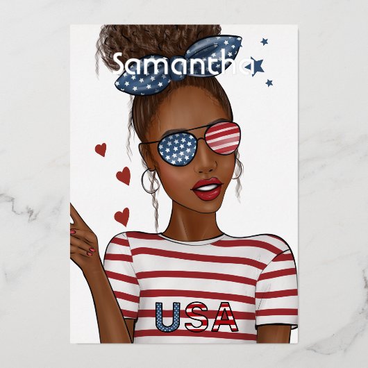 Vierde dag van de Onafhankelijkheidsdag van de Ver Folie Uitnodiging (Voorkant)