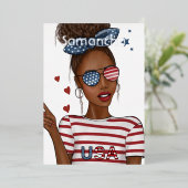 Vierde dag van de Onafhankelijkheidsdag van de Ver Folie Uitnodiging (Staand Voorkant)