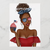 Vierde dag van de Onafhankelijkheidsdag van de Ver Folie Uitnodiging (Voorkant)