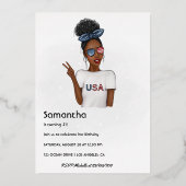 Vierde dag van de Onafhankelijkheidsdag van de Ver Folie Uitnodiging (Achterkant)