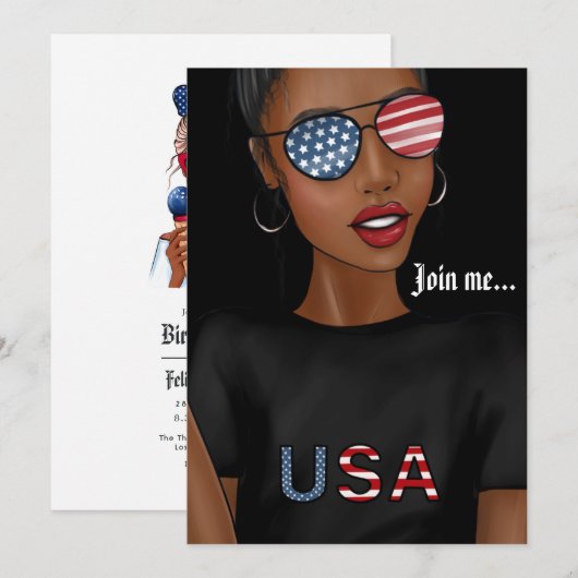 Vierde dag van de Onafhankelijkheidsdag van de Ver Kaart (Voorkant / Achterkant)