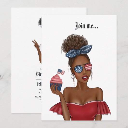 Vierde dag van de Onafhankelijkheidsdag van de Ver Kaart (Voorkant / Achterkant)