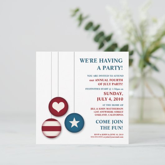 Vierde dag van de Onafhankelijkheidsdag van juli | Kaart (Staand voorkant)