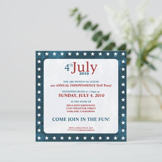 Vierde dag van de Onafhankelijkheidsdag van juli | Kaart (Staand voorkant)