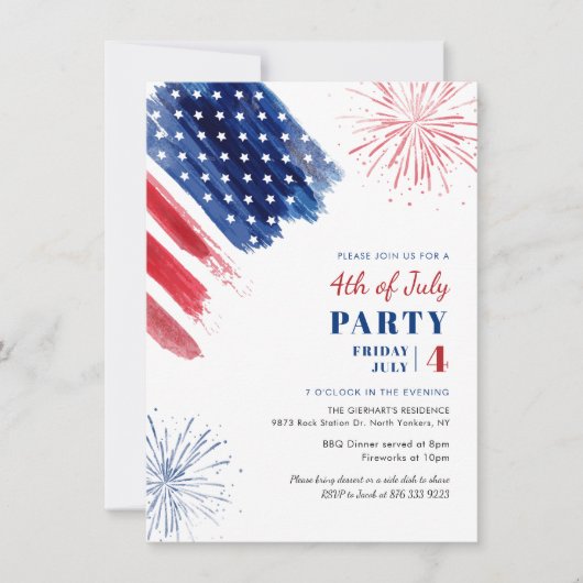 Vierde dag van de onafhankelijkheidsdag van juli kaart (Voorkant)