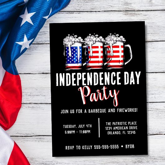 Vierde dag van de onafhankelijkheidsdag van juli kaart