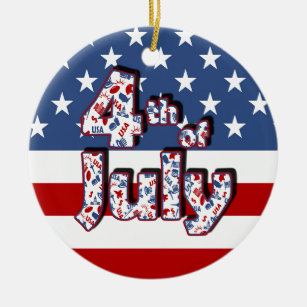 Vierde dag van de Onafhankelijkheidsdag van juli Keramisch Ornament