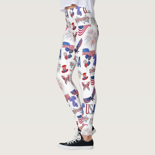 Vierde dag van de Onafhankelijkheidsdag van juli Leggings (Links)