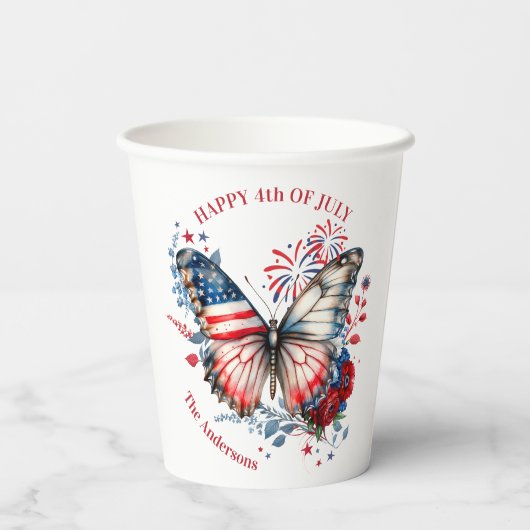 Vierde dag van de patriottische onafhankelijkheid  papieren bekers (Achterkant)