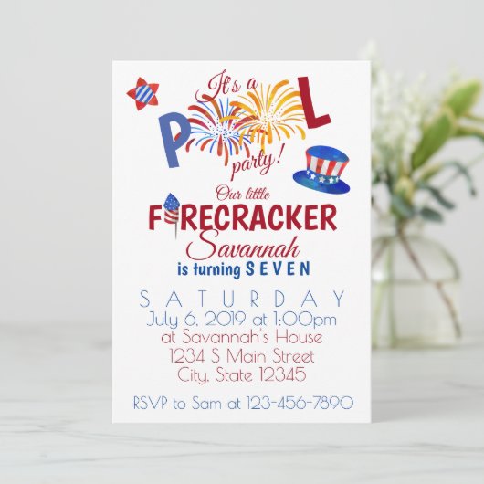 Vierde dag van juli kaart (Staand voorkant)