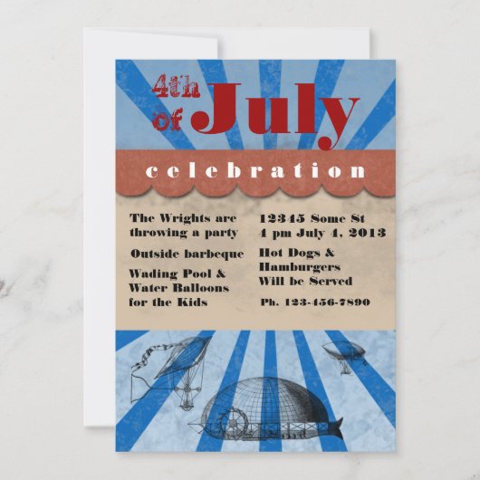 Vierde dag van juli Onafhankelijke Dag Barbeque (Voorkant)