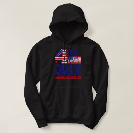 vierde dag van onafhankelijkheid juli t-s hoodie (Design voorkant)