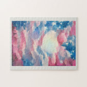 Vierde de Amerikaanse vlag houdt van digitale abst Legpuzzel (Horizontaal)