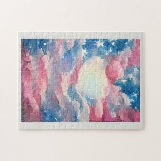 Vierde de Amerikaanse vlag houdt van digitale abst Legpuzzel (Horizontaal)