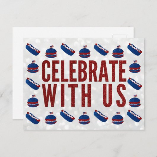 Vierde editie juli Glitter Briefkaart (Voorkant / Achterkant)