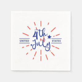 Vierde editie van de feestdag van juli Napkins Servet