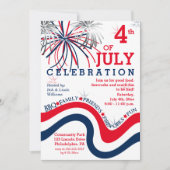 Vierde editie van de Viering van juli in Red White Kaart (Voorkant)