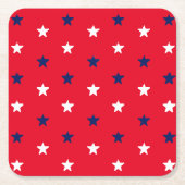 Vierde editie van juli roodwitte blauwe patriottis kartonnen onderzetters (Voorkant)