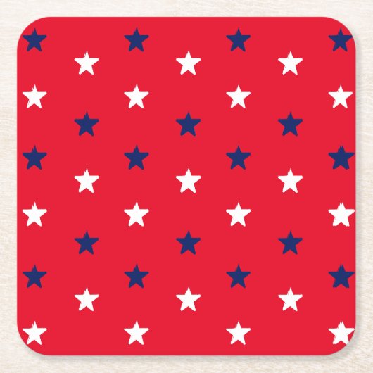 Vierde editie van juli roodwitte blauwe patriottis kartonnen onderzetters (Voorkant)
