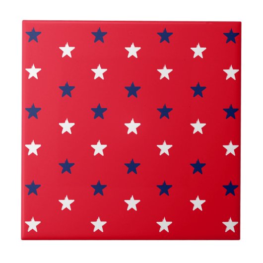 Vierde editie van juli roodwitte blauwe patriottis tegeltje (Voorkant)