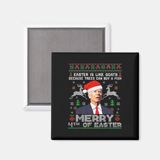 Vierde en vierde van paasvuurtje lelijke kerstMann Magneet (Voorkant / Achterkant)