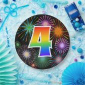 Vierde evenement - Fun, kleurrijk, Vet, Regenboog  Papieren Bordje (Feest)