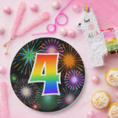 Vierde evenement - Fun, kleurrijk, Vet, Regenboog  Papieren Bordje (Feest)