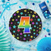 Vierde evenement: Vet, Fun, kleurrijke regenboog 4 Papieren Bordje (Feest)