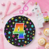 Vierde evenement: Vet, Fun, kleurrijke regenboog 4 Papieren Bordje (Feest)