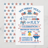 Vierde feestdag juli kaart (Voorkant / Achterkant)