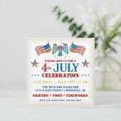 Vierde feestdag juli kaart (Staand voorkant)