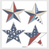 Vierde feestdag juli | Patriottische sterren Sticker (Vel)