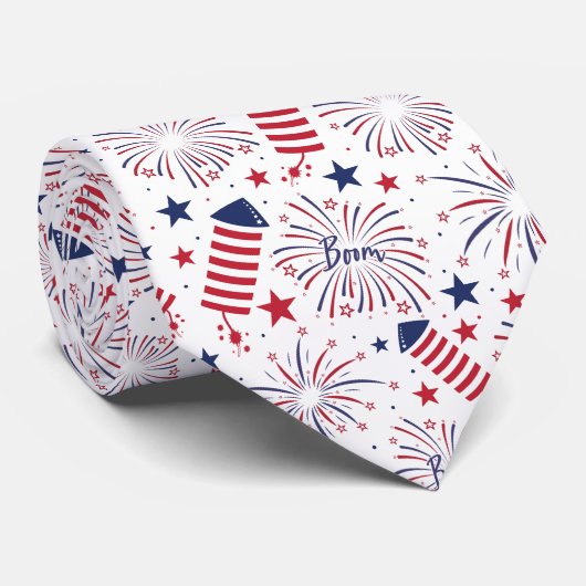 Vierde Fireworks Pattern van de Onafhankelijkheids Stropdas (Opgerold)